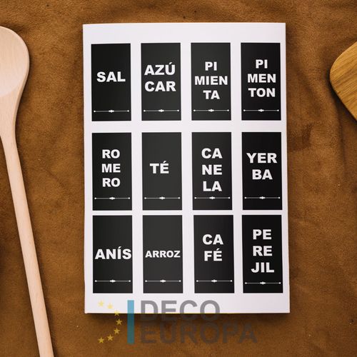 Etiquetas para Frasco Rectangulo Negro