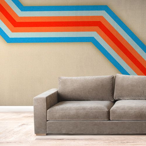 Mural Franja Celeste Y Rojo