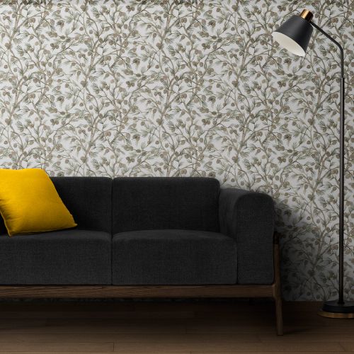 Mural Hojas Con Piñas