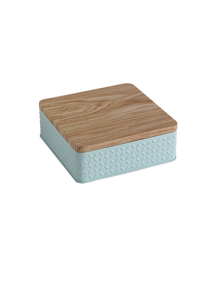 Lata Organizadora con Tapa de Madera Chata