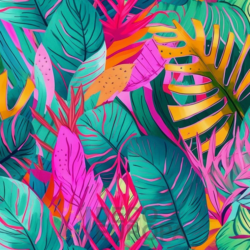 Mural Hojas Verdes y Tropicales - PDF93