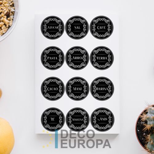 [1444] Etiquetas para Frasco Retro Blanco