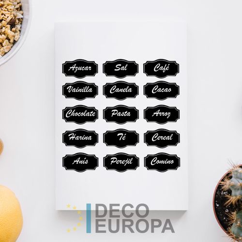 [1401] Etiquetas para Frasco Vintage Negro