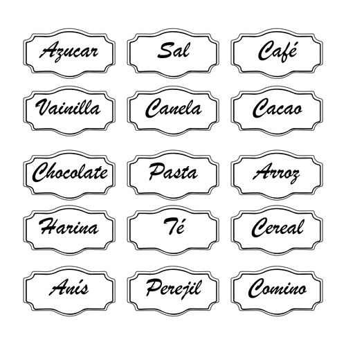 [1402] Etiquetas para Frasco Vintage Blanco