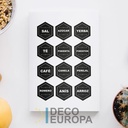 Etiquetas para Frasco Hexagono Negro