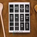 Etiquetas para Frasco Rectangulo Negro