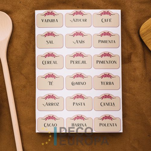 [1421] Etiquetas para Frasco Vintage Cartel Rosa