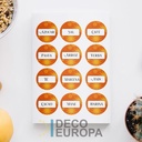Etiquetas para Frasco Soles Naranjados
