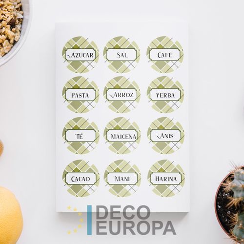 [1429] Etiquetas para Frasco Mantel Verde