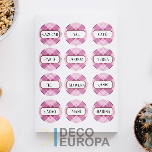 [1431] Etiquetas para Frasco Mantel Rosa