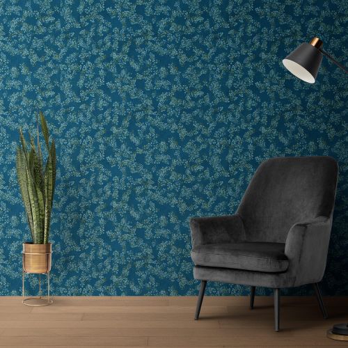 [1761] Mural Flores Azulado