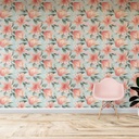 Mural Flores Acuarela Celeste