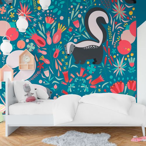 [1077] Mural Zorrino En Colores