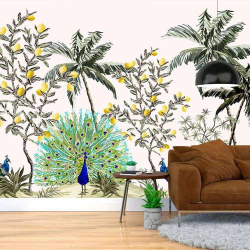 [1132] Mural Limones Pavo Real