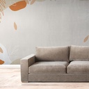 Mural Fondo Marron Lineas Naranja