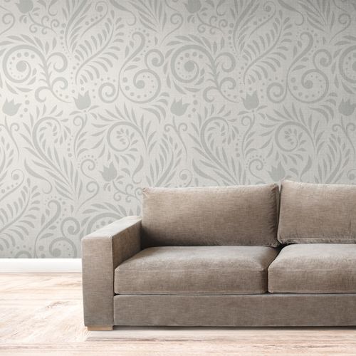 [1192] Mural Flores Grises