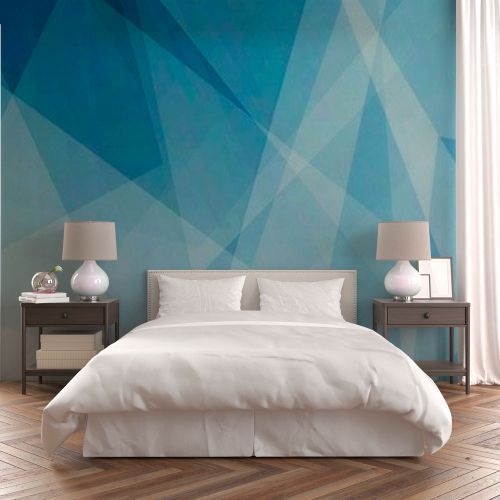 [1220] Mural Geometrico Abstracto Azules