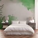 Mural Hojas Y Acuarelas Verdes