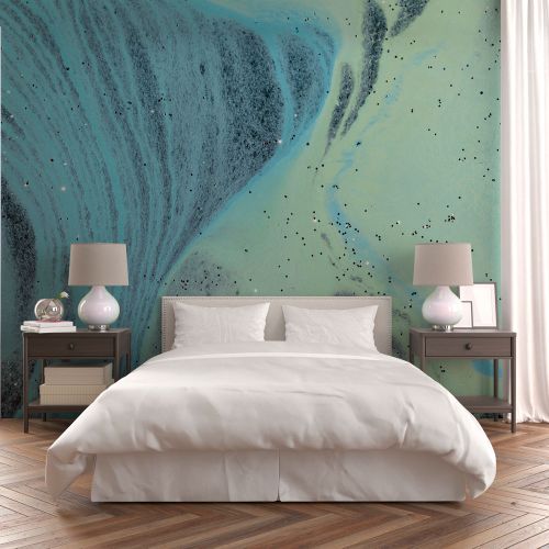 [1227] Mural Fluido Azul Verdoso