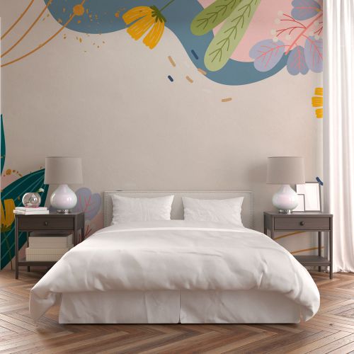 [1230] Mural Flores Vectorial Pastel