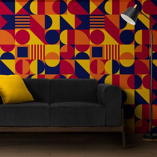 [1246] Mural Geometrico Calido