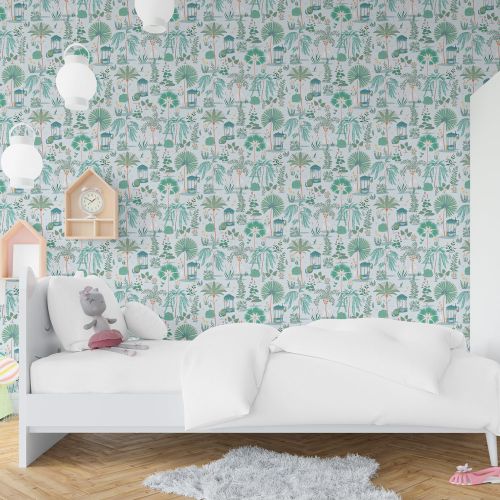 [1557] Mural Animales Verdosos