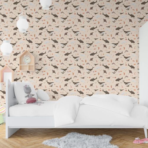 [1563] Mural Ballenas Trama Color Piel