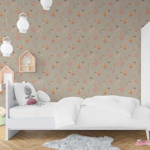 [1572] Mural Peces Fondo Marron