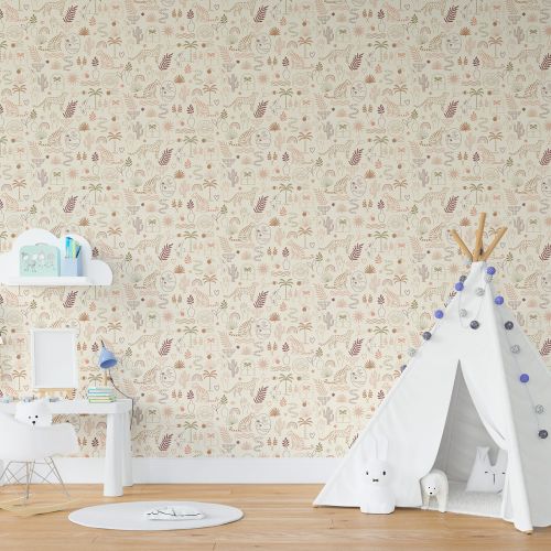 [1587] Mural Leopardo Palmera Piel