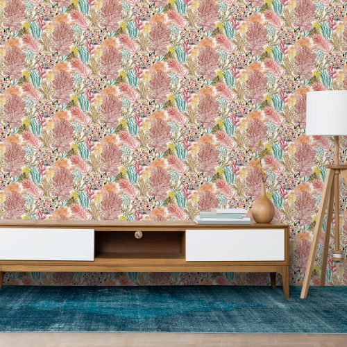 [1590] Mural Hojas Marinas Multicolor