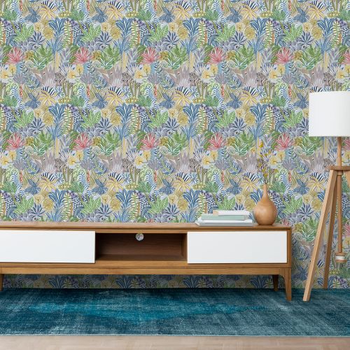 [1596] Mural Selva Cyan