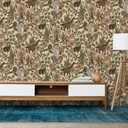 Mural Jirafa Y Cebras Marron