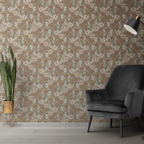 [1661] Mural Jazmin Verde Rosado