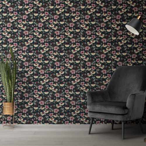 [1662] Mural Jazmin Azul Oscuro