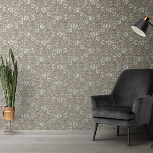 [1666] Mural Jazmin Monocroma Verde