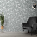 Mural Flores Monocroma Cyan