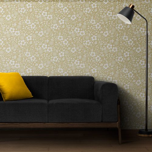 [1673] Mural Flores Monocroma Amarillo