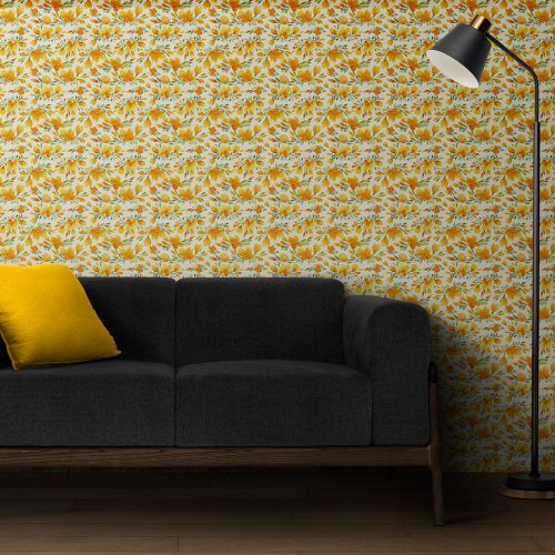 [1715] Mural Hojas Naranja