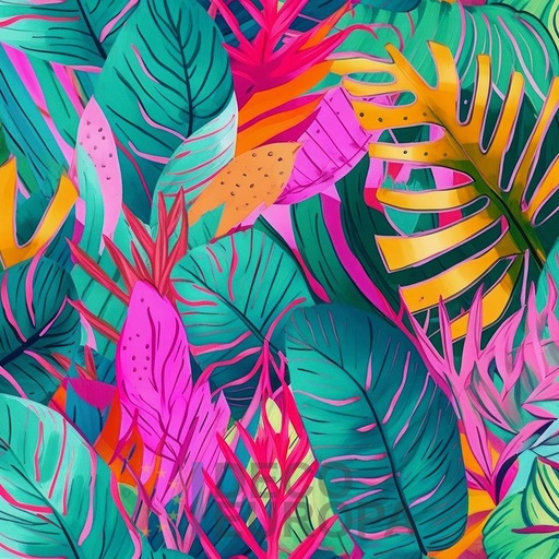 [PDF93] Mural Hojas Verdes y Tropicales - PDF93